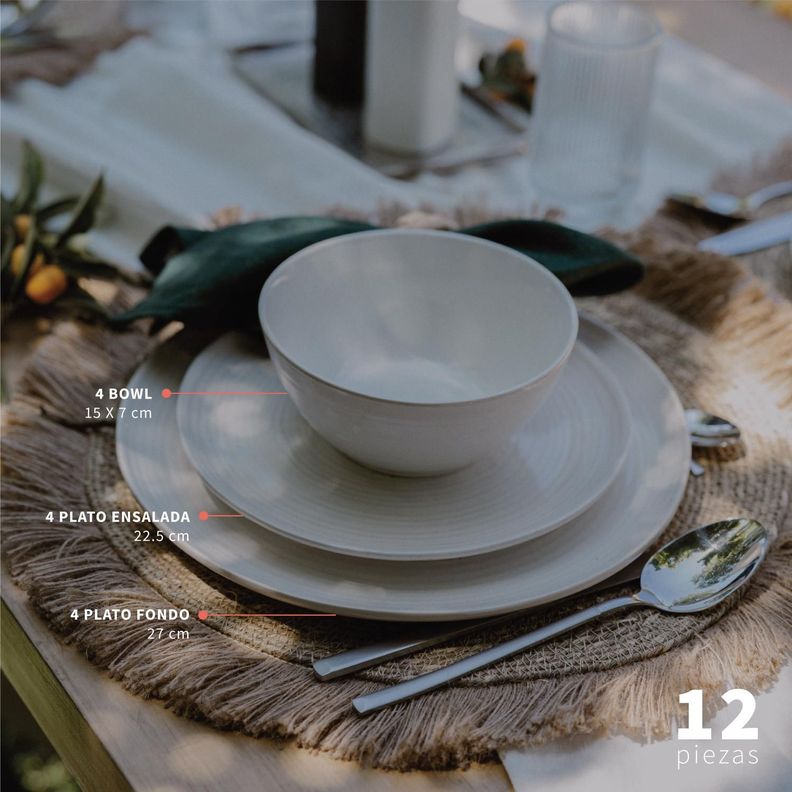 Juego de Loza 24 pcs Cerámica Toscana Simplit-2