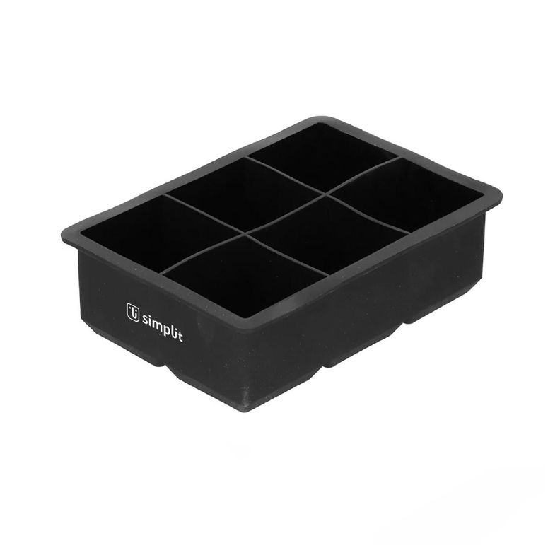 Cubeta de Hielo Silicona 6 Hielos Grandes Simplit Negro