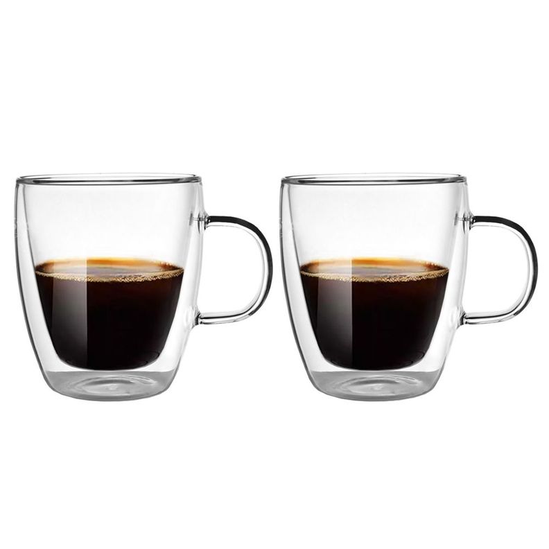 Set 4 Tazas de Vidrio Doble Pared 350 ml Simplit-1
