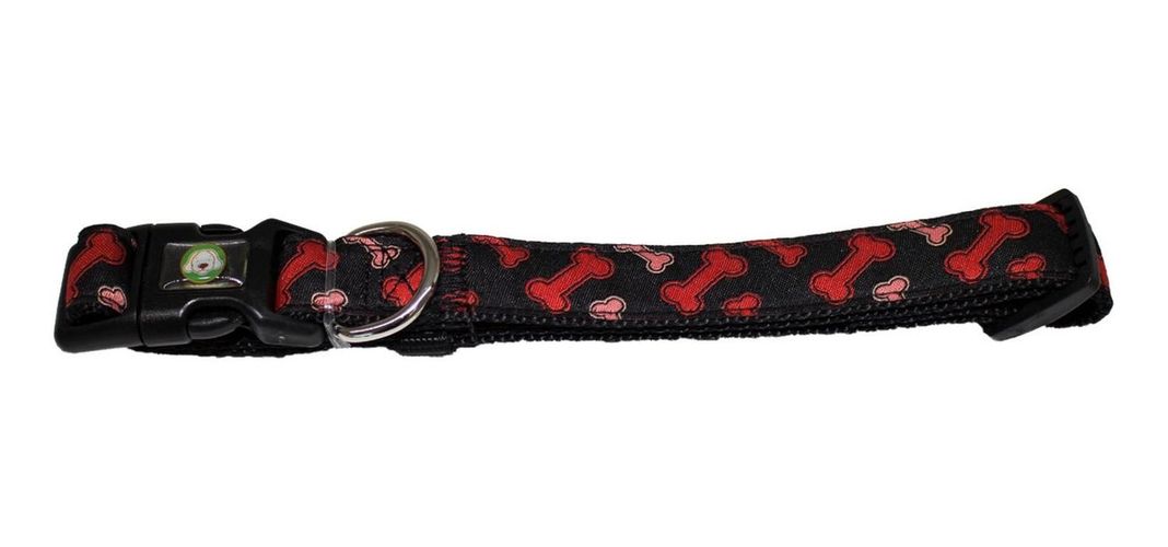 Collar Huesos Perro S Negro Mascan-0
