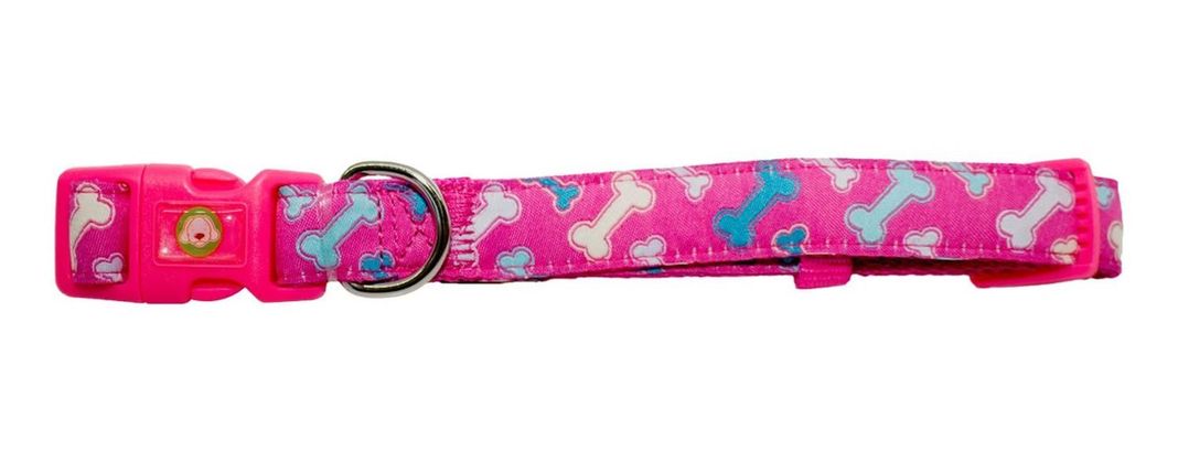 Collar Huesos Perro Xs Fucsia Mascan-1