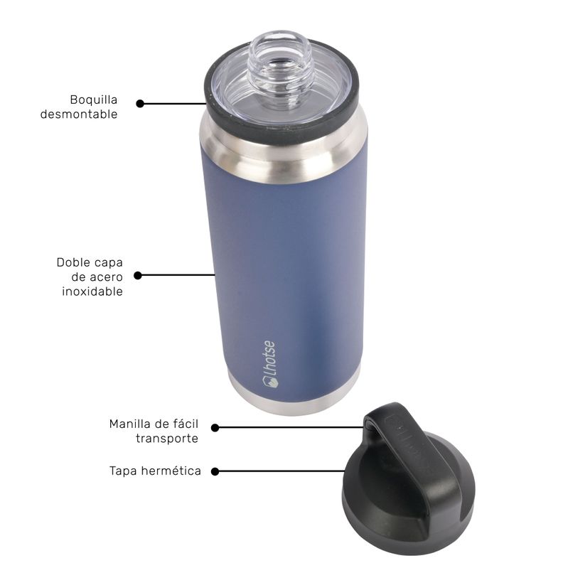 Botella Térmica Insulada Indo 800ml Blue Lhotse-2