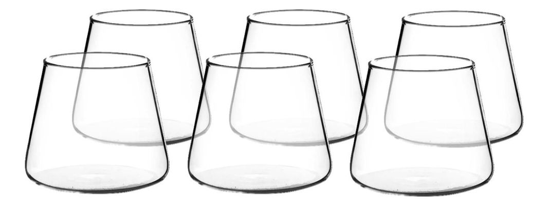 Set 6 Vasos de Vidrio Estilo Japonés 320 ml Simplit-0