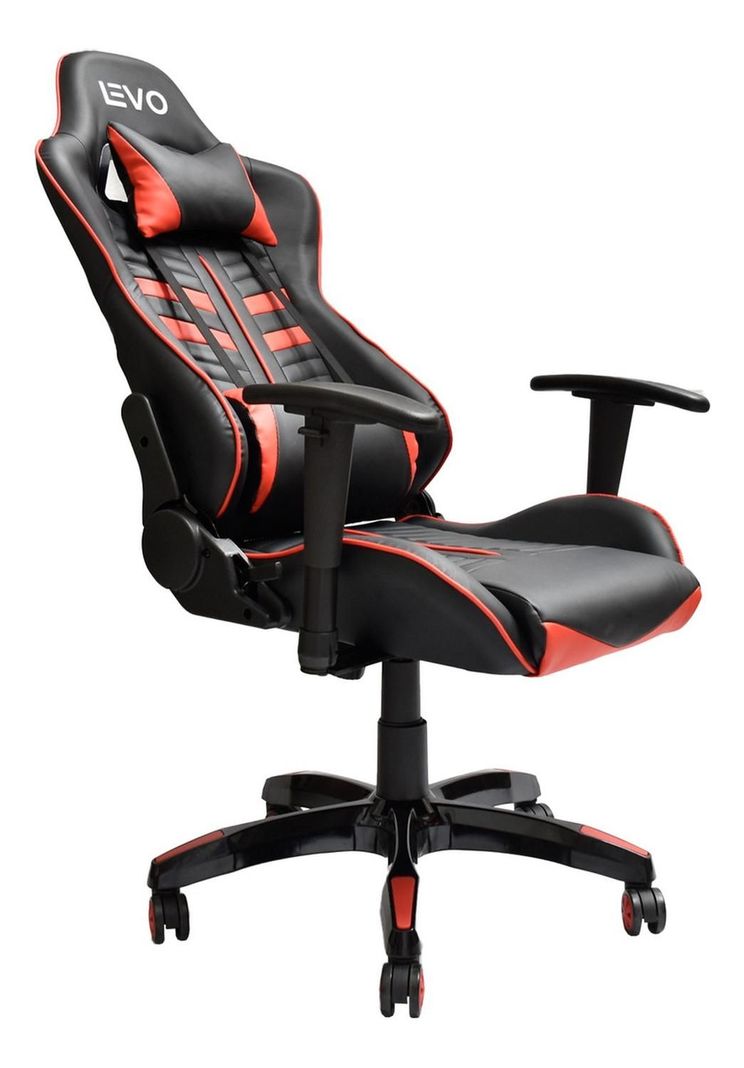 Silla Gamer Escritorio Ergonómica Negra Roja Levo-3
