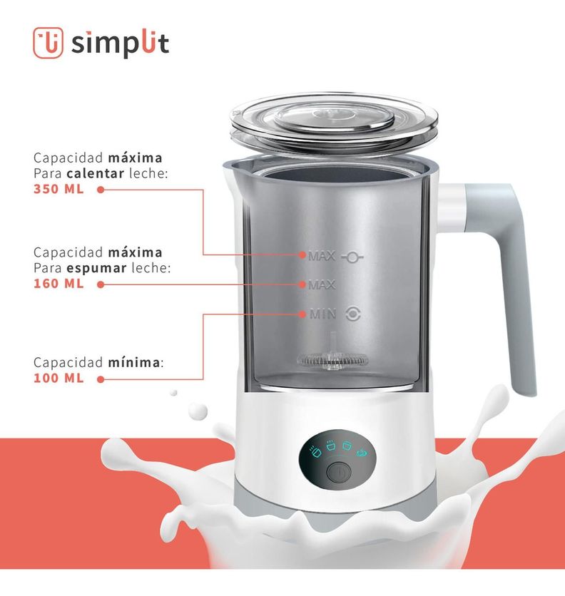 Espumador de Leche 4 en 1 Blanco Simplit-2