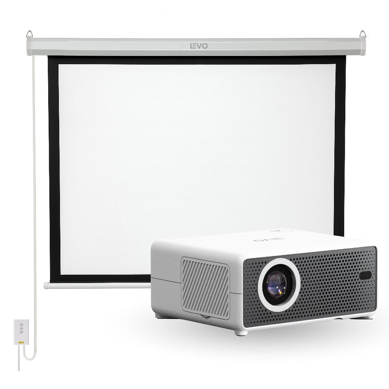 Proyector Portátil Hexa 8000lm + Telón Eléctrico 100\