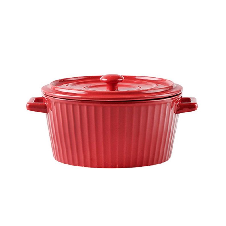 Fuente De Cerámica Para Horno Cacerola Olla Roja Simplit-0