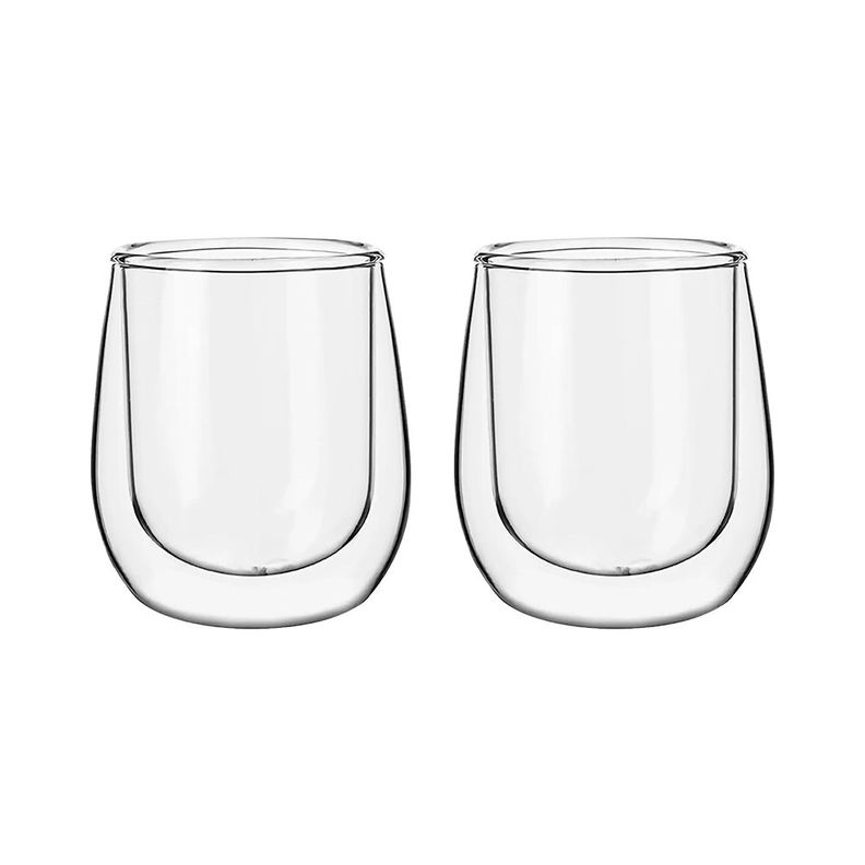 Set 2 Tazas Vidrio Doble Pared Expreso 80 ml Simplit-0