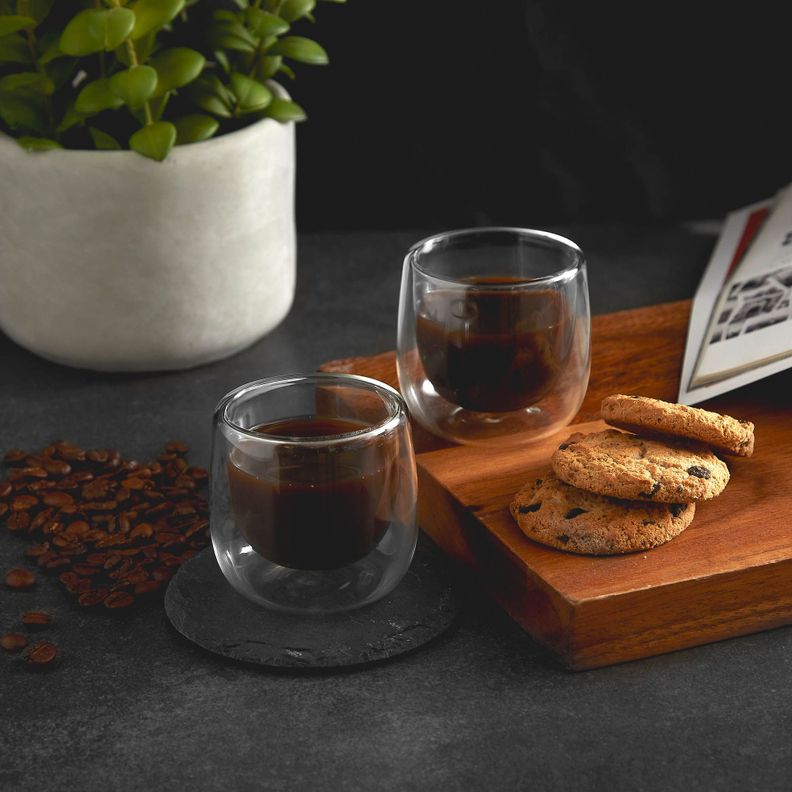 Set 2 Tazas Vidrio Doble Pared Expreso 80 ml Simplit-4