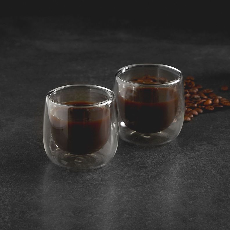 Set 2 Tazas Vidrio Doble Pared Expreso 80 ml Simplit-5