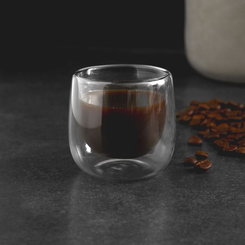 Set 2 Tazas Vidrio Doble Pared Expreso 80 ml Simplit-6