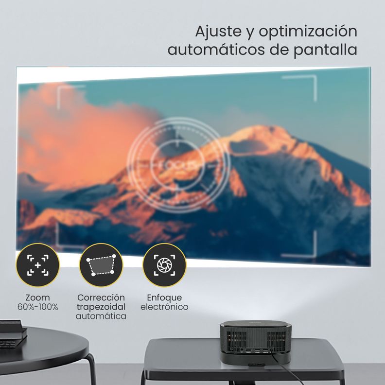 Proyector Portatil Inalámbrico Smart Lumix 9000lm BT Levo-6