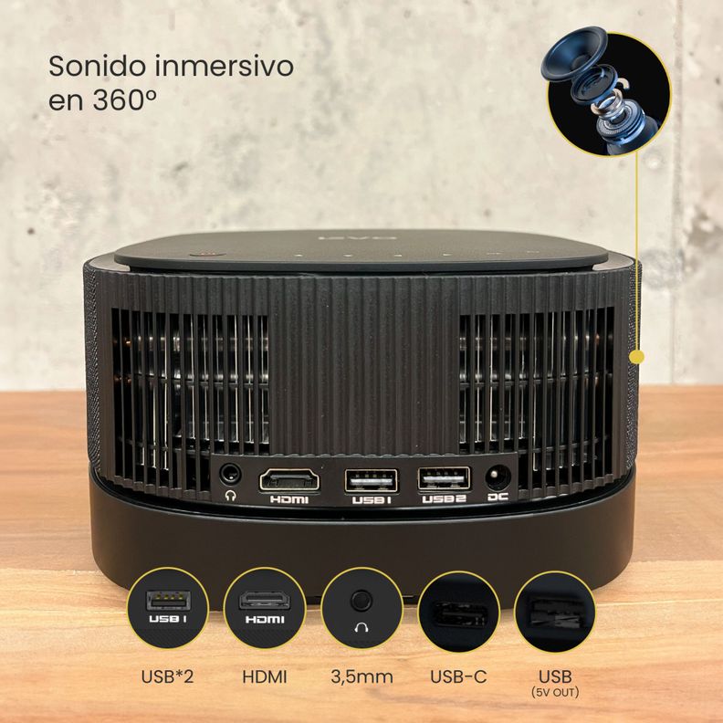 Proyector Portatil Inalámbrico Smart Lumix 9000lm BT Levo-2