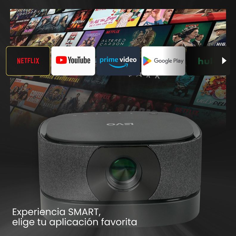 Proyector Portatil Inalámbrico Smart Lumix 9000lm BT Levo-3