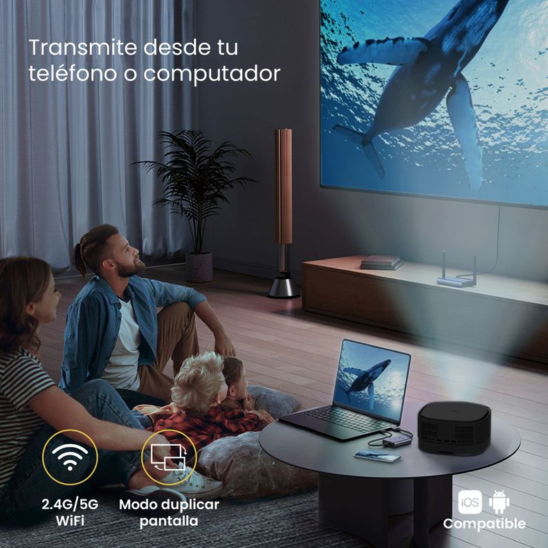 Proyector Portatil Inalámbrico Smart Lumix 9000lm BT Levo-4