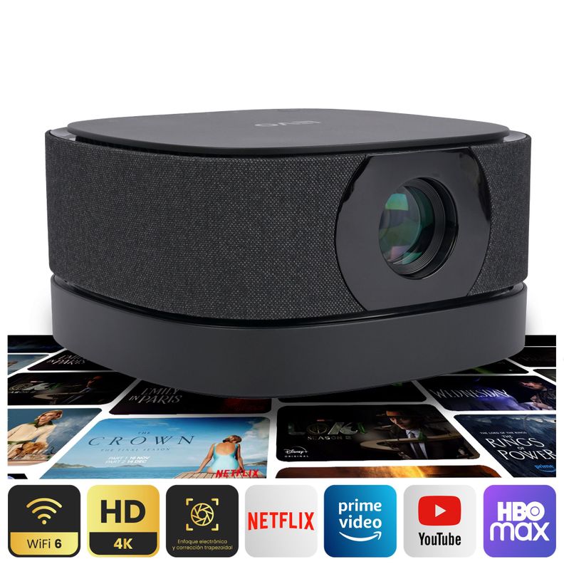 Proyector Portatil Inalámbrico Smart Lumix 9000lm BT Levo-0