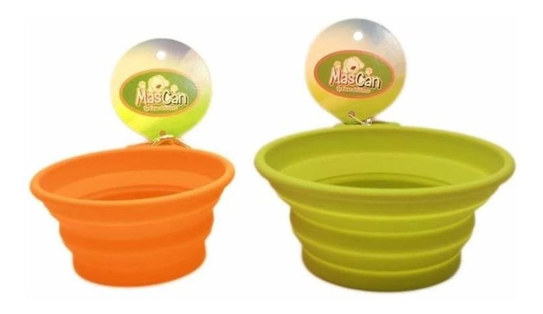 Plato Plegable Silicona Simple Verde Para Perro M Mascan-2