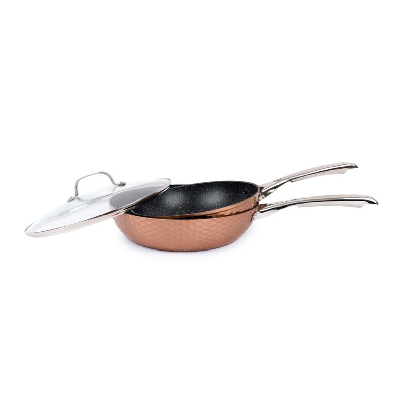 Set 2 Sartenes Cobre Antiadherente 28cm Tapa + 24cm Simplit-1