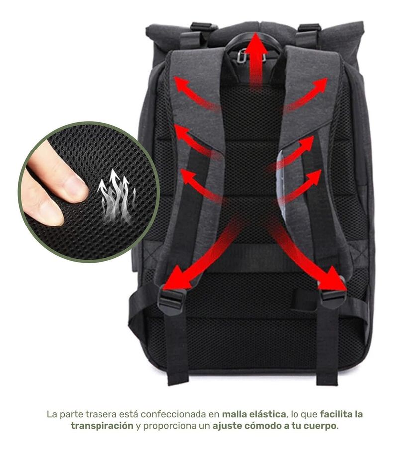 Mochila Antirrobo Lhotse Gris Oscuro MA147-6