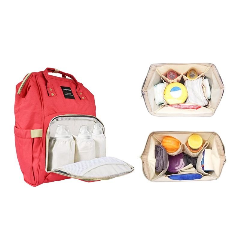 Mochila Maternal Pañalera Bebé Freaky Mommy Roja-3