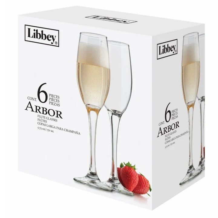 Set 6 Copas Espumante Flauta Vidrio 170ml Libbey-3