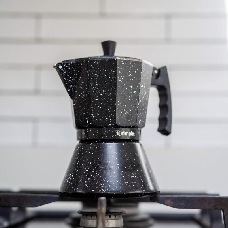 Cafetera Italiana Negra Granito 4 Tazas Simplit-7