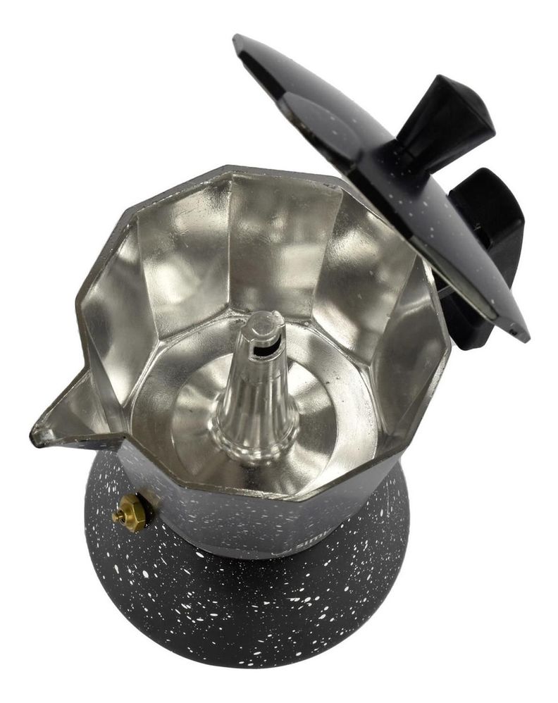 Cafetera Italiana Negra Granito 4 Tazas Simplit-2