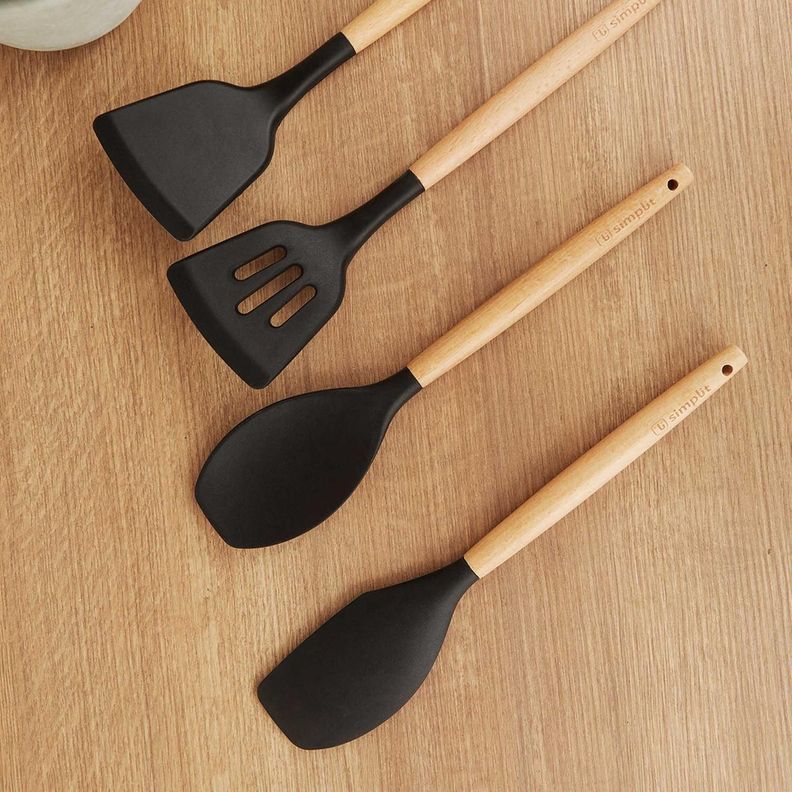 Set 12 Utensilios Cocina Silicona Negro Simplit-4