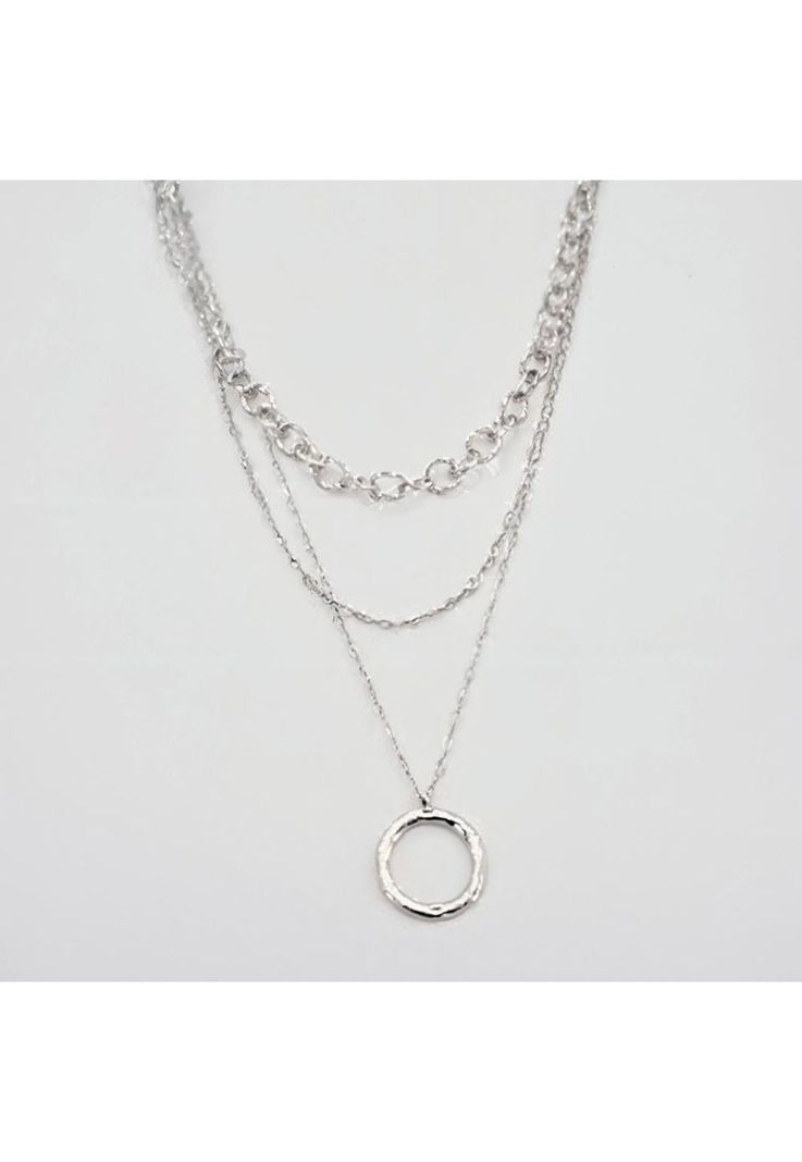 Collar Doble 19V69 Italia Plateado Mujer-0