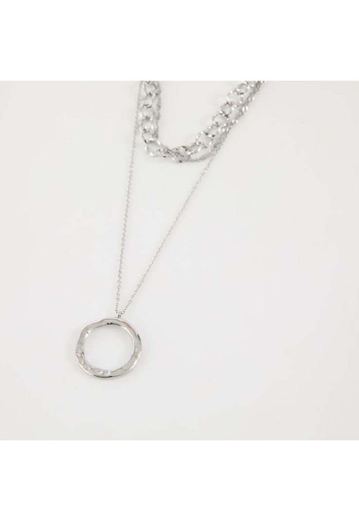 Collar Doble 19V69 Italia Plateado Mujer-1