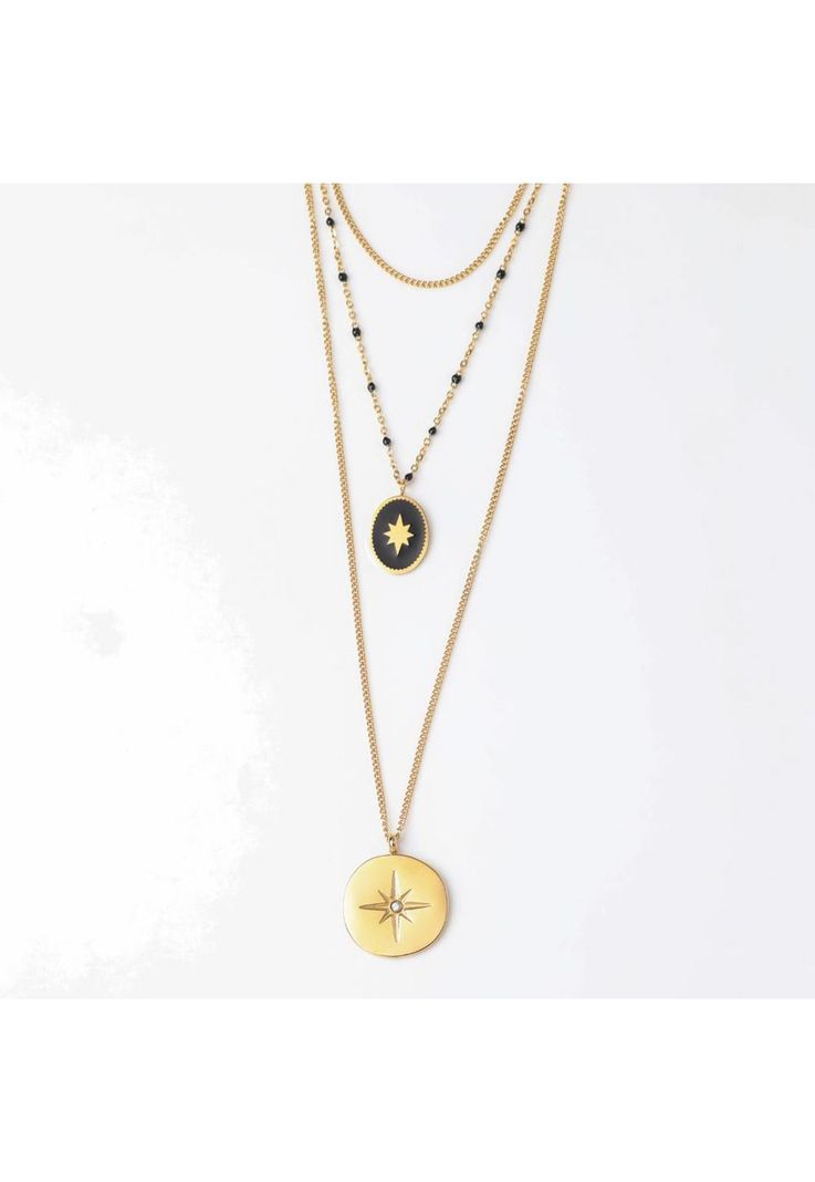 Collar Doble 19V69 Italia Dorado Mujer STNE580-0