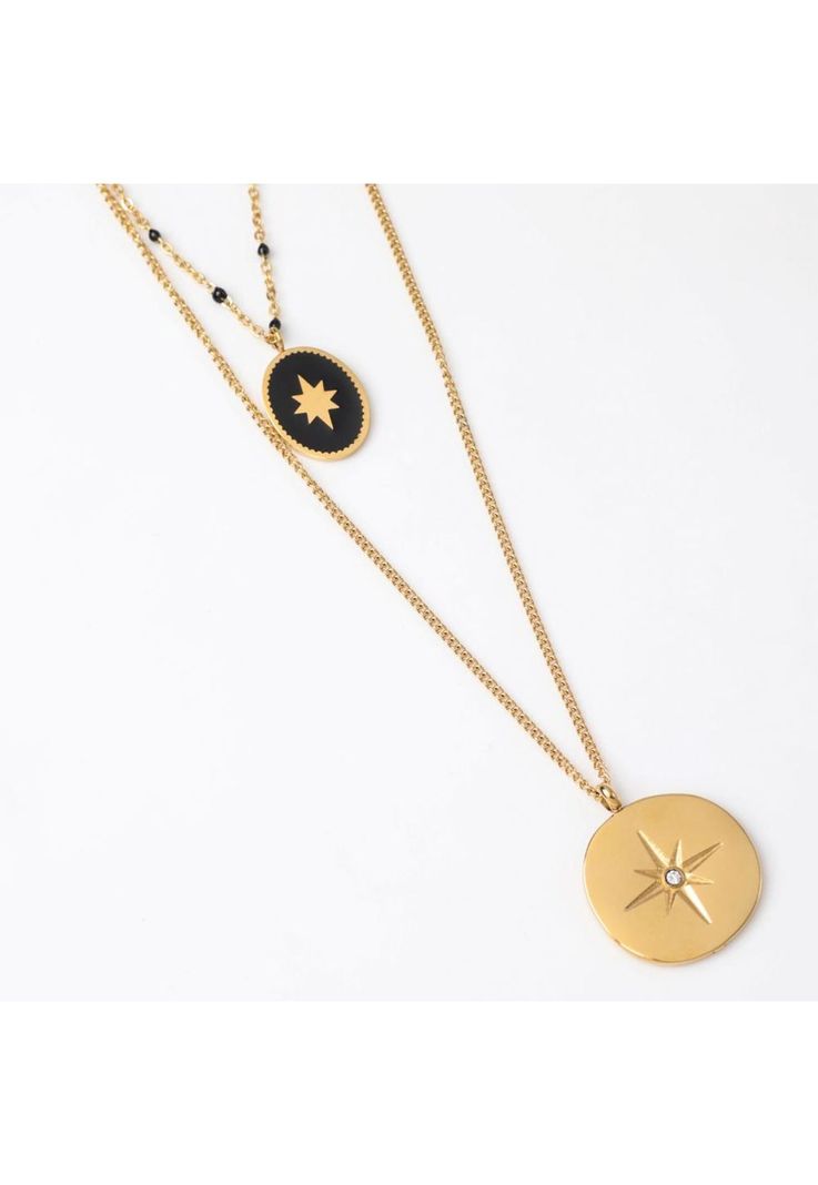 Collar Doble 19V69 Italia Dorado Mujer STNE580-1