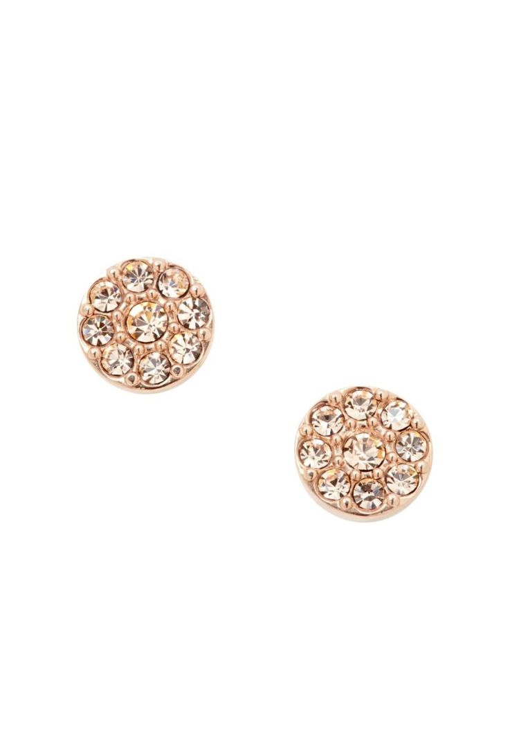 Aros Fossil Oro Rosa Mujer JF00830791-0