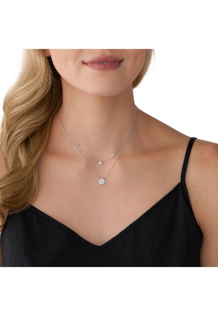 Collar Doble Michael Kors Plateado Mujer-2