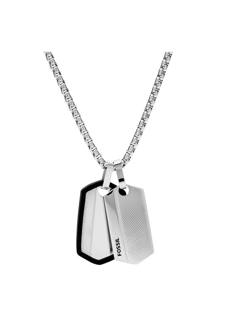 Collar Fossil  JF03996040 Plateado Hombre-1