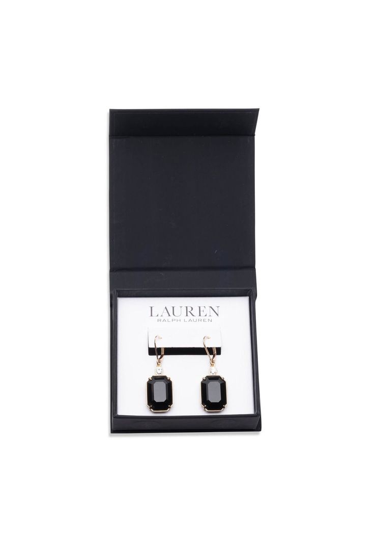 Aros Colgantes Ralph Lauren Negro Mujer-1