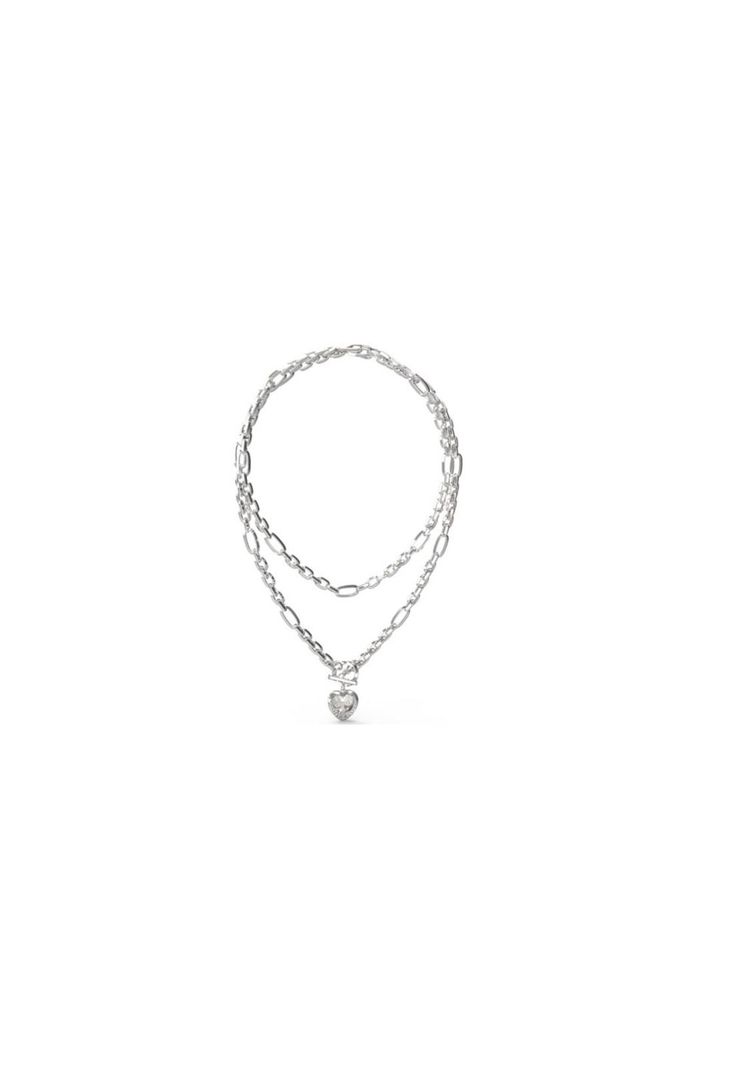 Collar Doble Guess Plateado Mujer JUBN04598JWRHT-U-0