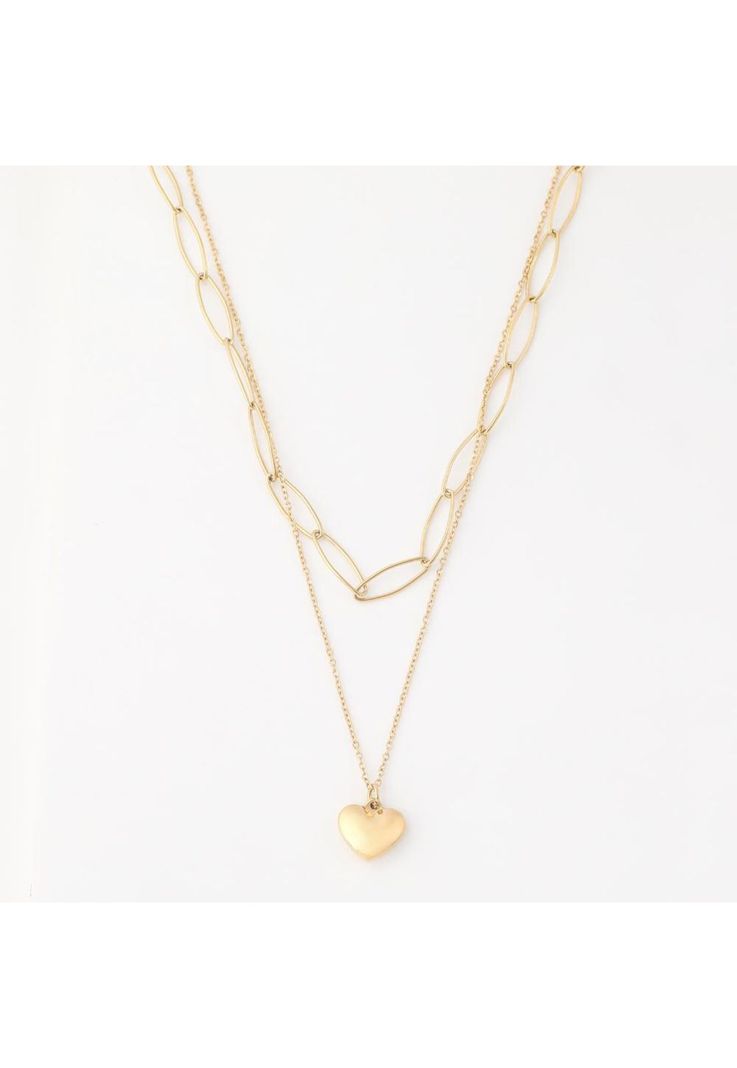 Collar Doble 19V69 Italia Dorado Mujer STNE206
