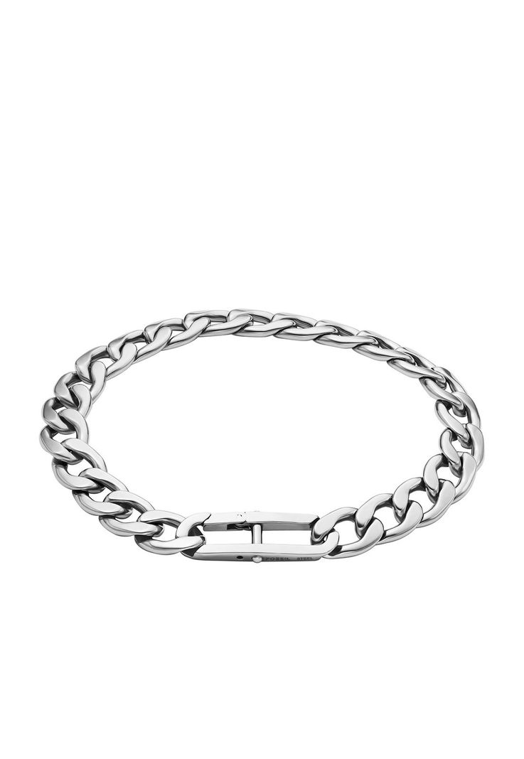 Pulsera Fossil  JF04770040 Plateado Hombre-0