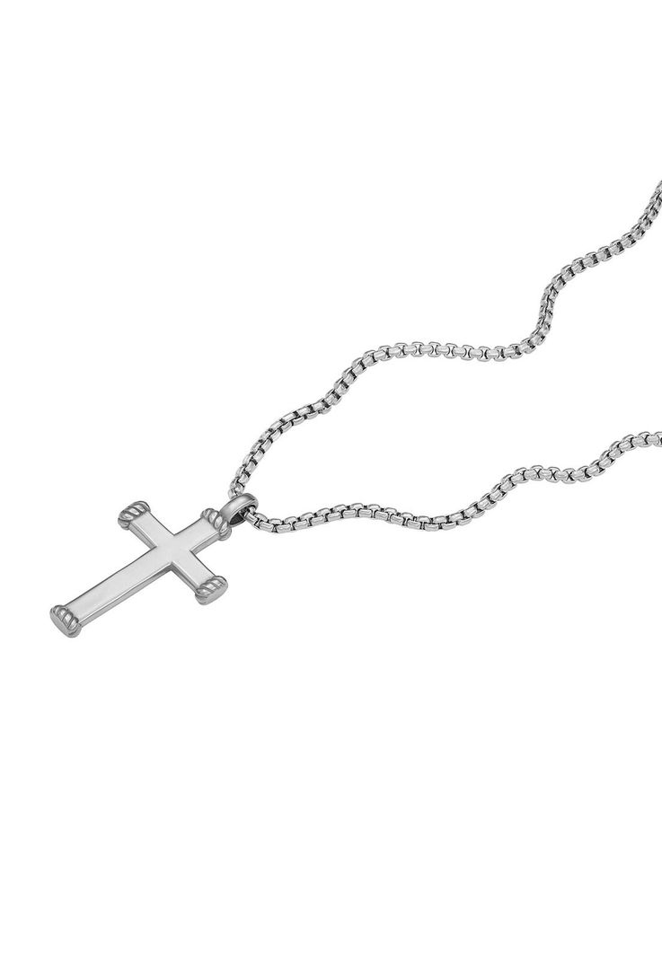 Collar Fossil  JF04401040 Plateado Hombre-2