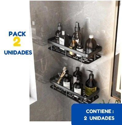 Estante de Almacenamiento para baño sin perforaciones - PACK 2 UNIDADES-0