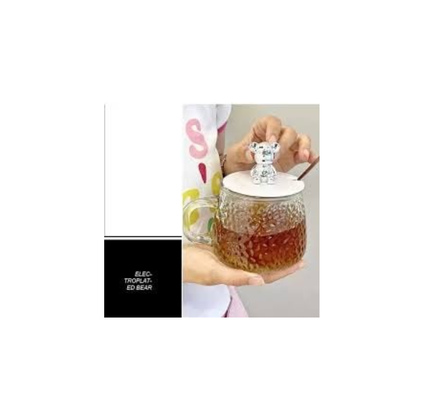 Taza de Vidrio con Tapa y Cuchara-2