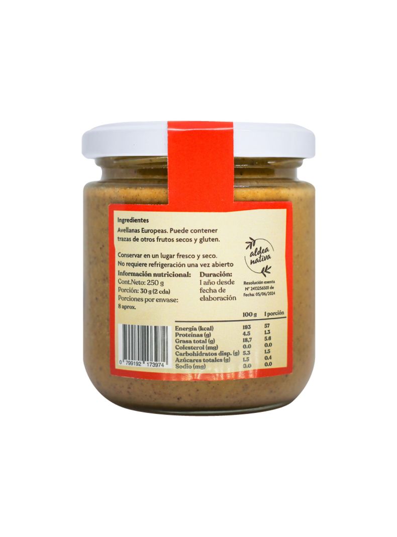 Mantequilla de Avellana Europea 250 gr-1