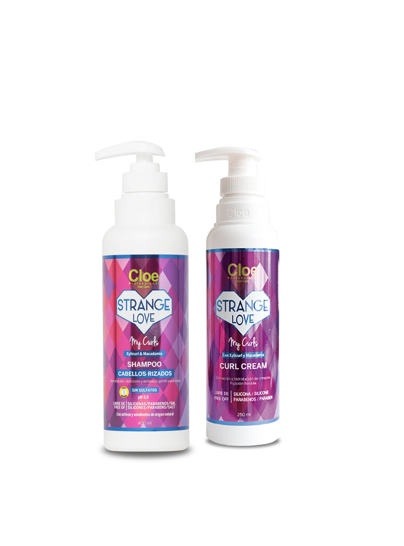 Pack Strange Love Shampoo 400ml Definidor De Rizos 250ml