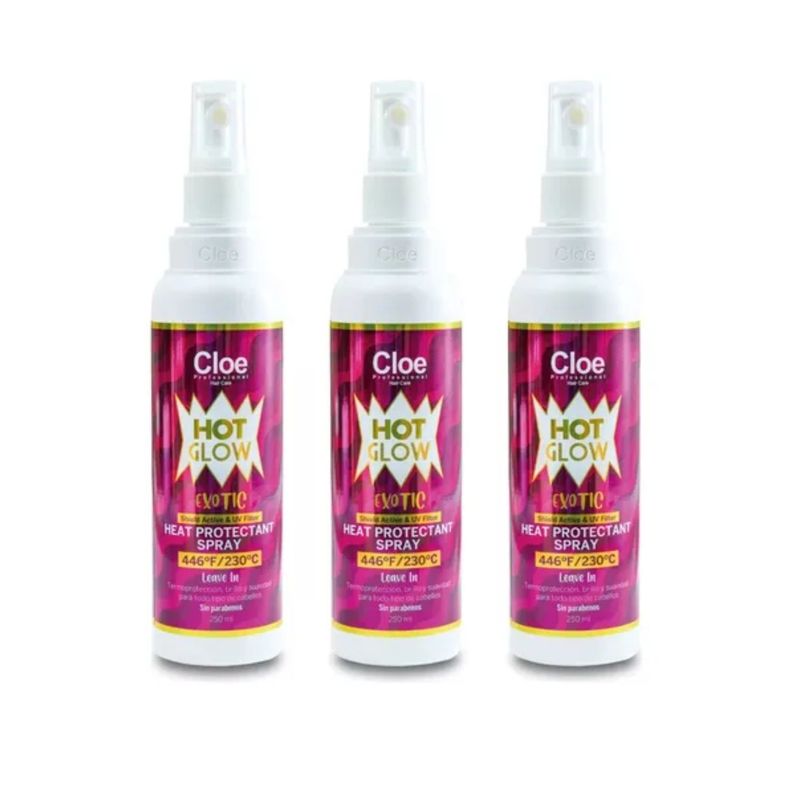 Set x3 Termoprotector Hot Glow Exotic Cloe 250ml