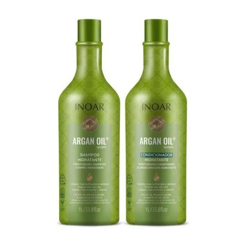 Set Argan Oil Shampoo Y Acondicionador Inoar 1LT-1