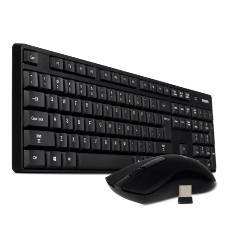 Kit Teclado y Mouse Inalámbrico Philips SPT6501B Negro-1