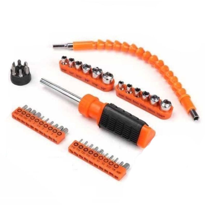 Set Destornillador Dados Extensión Flexible 43 Unidades-2