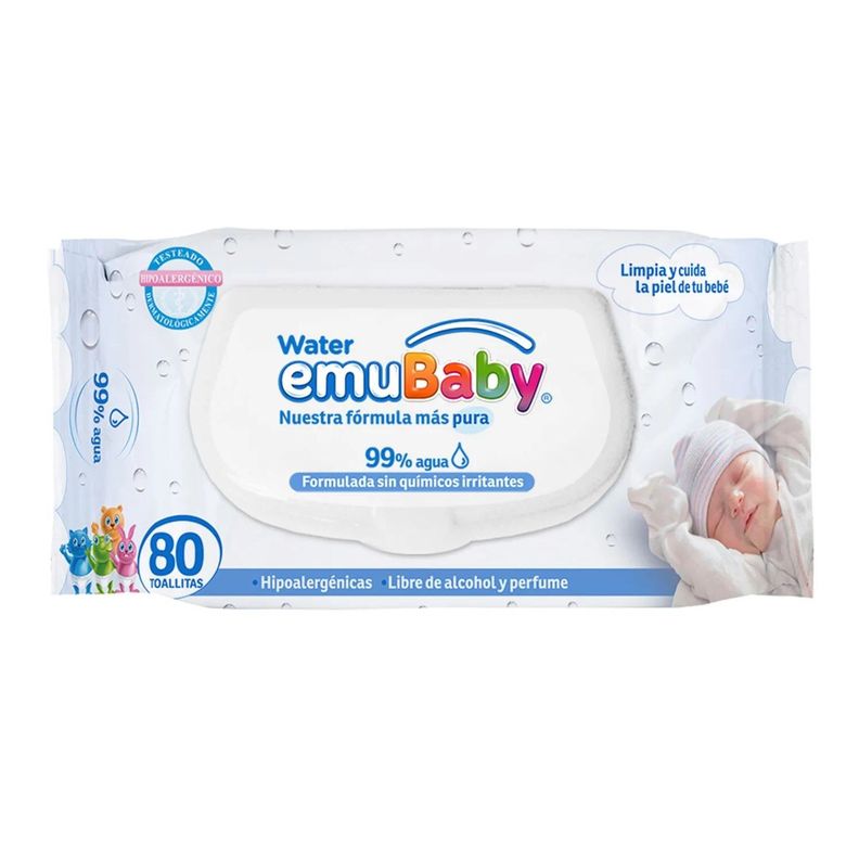 Toallitas Húmedas Emuwipes Water 80 Un Tapa-1