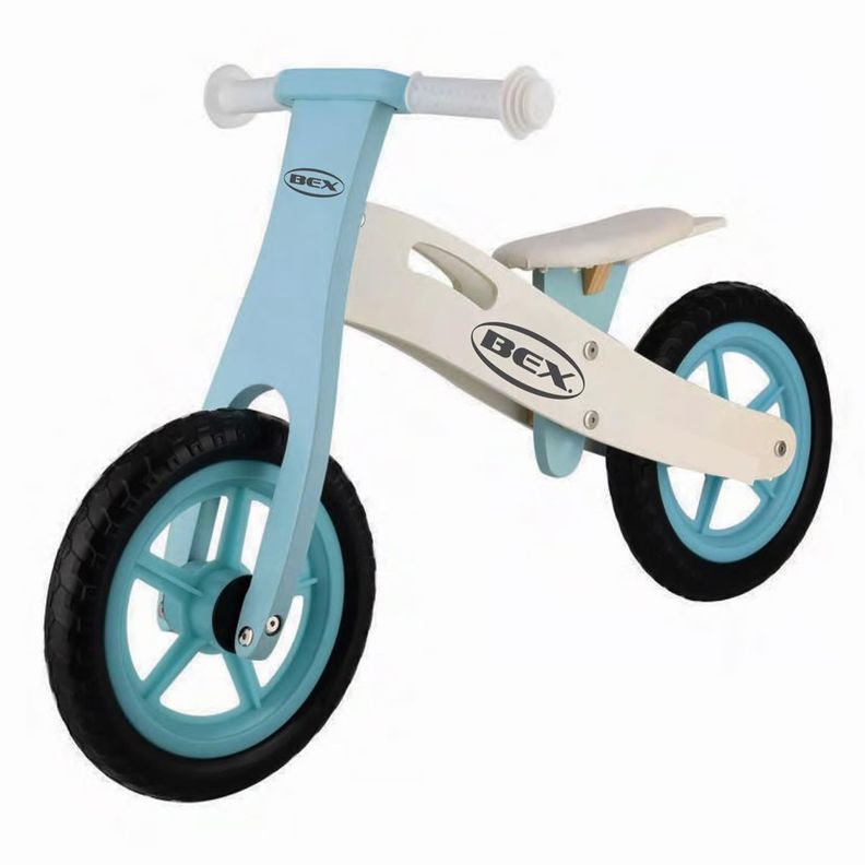 Bicicleta Madera Equilibrio Aprendizaje Sin Pedal Azul Bex-4
